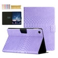 thumbnail image 1 of Compatible for Samsung Galaxy Tab A9+ 11.0" 2023 Tablet Case, Crocodile Texture PU Leather Smart Flip Slim Cover with Kickstand Auto Wake/Sleep Shockproof Protective Cover, Purple, 1 of 7