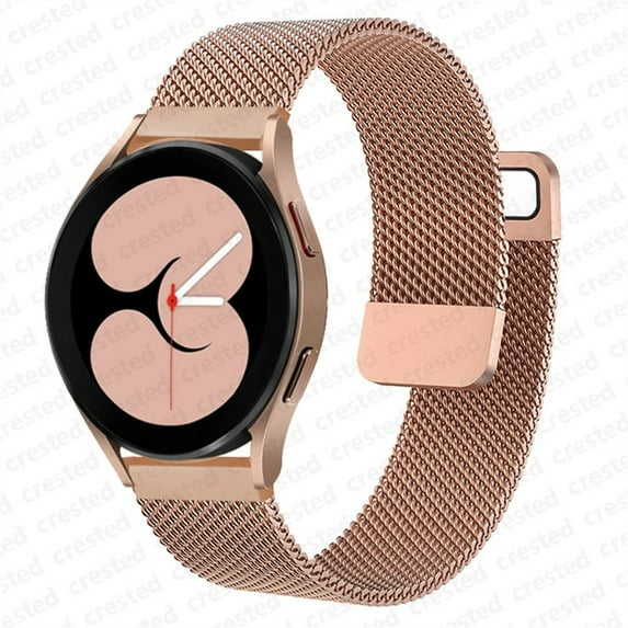 Compatible with Samsung Galaxy Watch 4 40mm 44mm/Watch 4 Classic 46mm 42mm/Active 2/Watch 42mm/Watch 3 41mm/Active 40mm Bands, 20mm Stainless Steel Mesh Loop Womens Man Strap