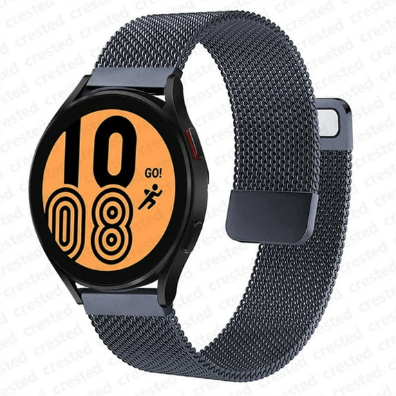 Compatible with Samsung Galaxy Watch 4 40mm 44mm/Watch 4 Classic 46mm 42mm/Active 2/Watch 42mm/Watch 3 41mm/Active 40mm Bands, 20mm Stainless Steel Mesh Loop Womens Man Strap