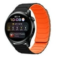 thumbnail image 1 of Compatible with Samsung Galaxy Watch 4 classic 46mm, Magnetic Silicone Watch Band Sport Replacement Strap Rugged No Gap for Samsung Galaxy Watch 4 classic 46mm,Blackorange, 1 of 12