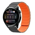 thumbnail image 1 of Compatible with Samsung Galaxy Watch 4 classic 46mm, Magnetic Silicone Watch Band Sport Replacement Strap Rugged No Gap for Samsung Galaxy Watch 4 classic 46mm,Grayorange, 1 of 12