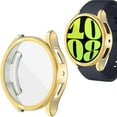thumbnail image 1 of Compatible for Samsung Galaxy Watch 6 Classic 44mm Case, Flexible Soft TPU Plating All Around Scratch-Proof HD Screen Protector Watch Case Cover for Samsung Galaxy Watch 6 44mm, Gold, 1 of 12