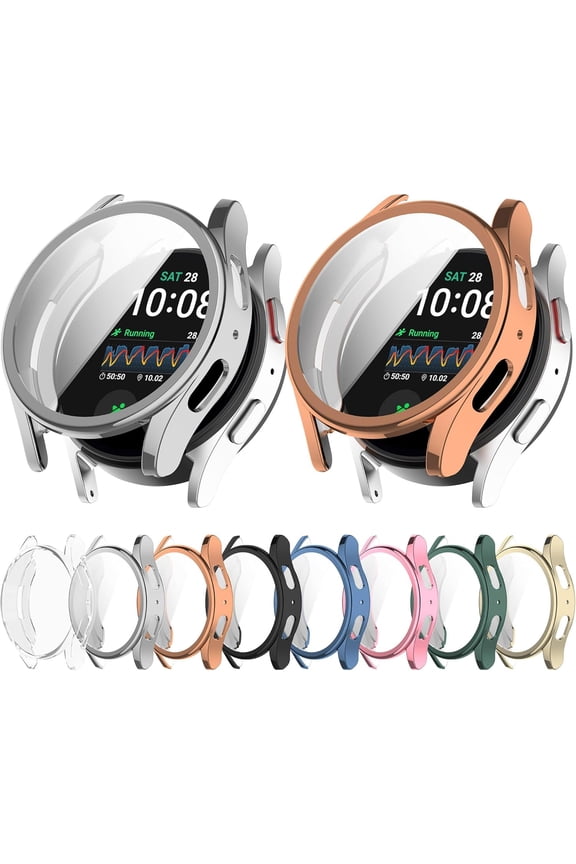 Compatible with Samsung Galaxy Watch 7 44mm 40mm Screen Protector, Full Protection Soft TPU Case Cover, Anti Scratch Protective Shell Bumper Case Cover for Women Man (8Pack, 40mm)