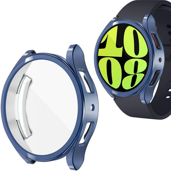 Compatible for Samsung Galaxy Watch 7 Classic 40mm Case, Flexible Soft TPU Plating All Around Scratch-Proof HD Screen Protector Watch Case Cover for Samsung Galaxy Watch 7 40mm, Midnightblue