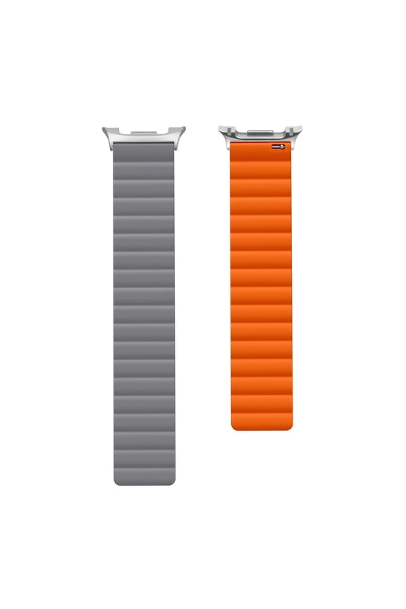 Compatible with Samsung Galaxy Watch Ultra/Ultra 2025 Strap,Soft Silicone Design,Magnetic Adjustable WristBand,With Conector Switch,Sport Replacement Loop Strap For Women Men,Grayorange