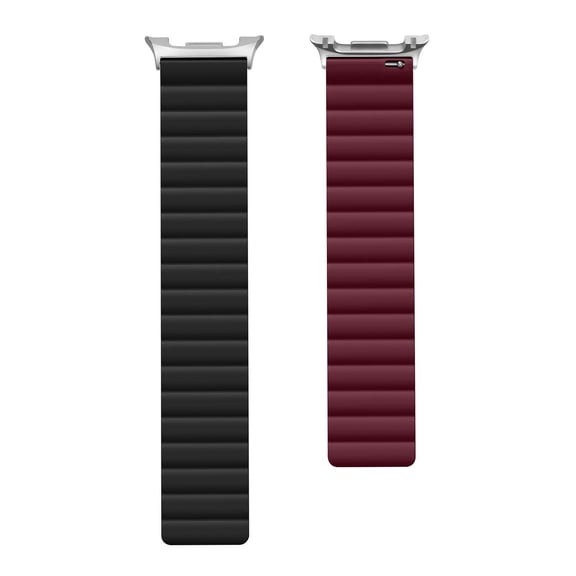 Compatible with Samsung Galaxy Watch Ultra/Ultra 2025 Strap,Soft Silicone Design,Magnetic Adjustable WristBand,With Conector Switch,Sport Replacement Loop Strap For Women Men,Blackwinered