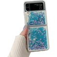 thumbnail image 1 of Compatible with Samsung Galaxy Z Flip 3 5G Case Glitter Quicksand Bling Star Luxury for Women Shockproof Soft Phone Cover for Galaxy Z Flip 3 2021 Case (Z Flip3,Blue), 1 of 10