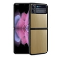 thumbnail image 1 of Compatible with Samsung Galaxy Z Flip 3 5G Case, Military Grade Protection Stainless Steel Metal Back Soft Silicone Shockproof Full Body Protective Slim Case for Galaxy Z Flip 3, Gold, 1 of 6