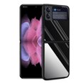 thumbnail image 1 of Compatible with Samsung Galaxy Z Flip 3 5G Case, Military Grade Protection Stainless Steel Metal Back Soft Silicone Shockproof Full Body Protective Slim Case for Galaxy Z Flip 3, Brightblack, 1 of 6