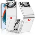 thumbnail image 1 of Compatible Samsung Galaxy Z Flip 4 5G Case with Credit Card Holder,Built in Camera Screen Protector PC+ PU Leather Card Slot Cover Flip Case for Galaxy Z Flip 4 Phone Case Women Cute Silver, 1 of 7
