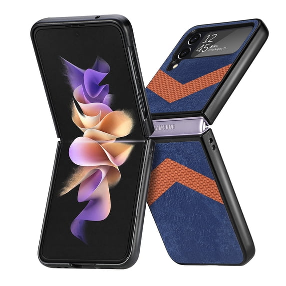 Compatible with Samsung Galaxy Z Flip 4 5G Case, for Girls Men Drop Protection Pattern with Soft TPU Bumper Anti-slip Wireless Charging Phone Case Cover for Samsung Galaxy Z Flip 4 5G,Blue