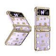 thumbnail image 1 of Compatible for Samsung Galaxy Z Flip 4 5G Hinge Case, Star Pattern Clear Back Cover Hard All-Inclusive Protective Bumper Anti-Fingerprint Shockproof Hinge Cover Case for Galaxy Z Flip 4, Gold, 1 of 7