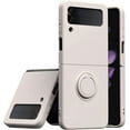 thumbnail image 1 of Compatible with Samsung Galaxy Z Flip 4 Case Cell Phone Finger Ring Kickstand Heat Dissipation Shockproof Protective Folding Smartphone Cover[Ultra Thin Slim] Flexible Soft Resistant Drop Shock-White, 1 of 9