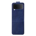 thumbnail image 1 of Compatible with Samsung Galaxy Z Flip 4 Case, Classic PU Leather Durable Slim Thin Full-Body Protective Shockproof Magnetic Closure Phone Case for Samsung Galaxy Z Flip 4 5G, Darkblue, 1 of 7