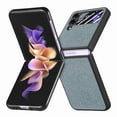 thumbnail image 1 of Compatible with Samsung Galaxy Z Flip 4 Case, Luxury Hinge Protection + Steel Screen Cover Drop-Resistance Ultra Slim Bumper Frame Folding Case for Samsung Galaxy Z Flip 4 5G, Cyan, 1 of 8
