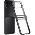 thumbnail image 1 of Compatible with Samsung Galaxy Z Flip 4 Case Plating Frame Electroplate Clear Luxury Elegant Case Camera Protector Soft TPU Shockproof Protective 3 PCS Anti-Skid Galaxy Z Flip 4 Case -Black, 1 of 11