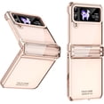 thumbnail image 1 of Compatible with Samsung Galaxy Z Flip 4 Case with Screen Protector,Hinge Protection Anti-Fingerprint Shockproof Electroplated Case Phone Cover Case for Samsung Galaxy Z Flip 4 5G Rosegold, 1 of 14