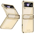 thumbnail image 1 of Compatible with Samsung Galaxy Z Flip 4 Case with Screen Protector,Hinge Protection Anti-Fingerprint Shockproof Electroplated Case Phone Cover Case for Samsung Galaxy Z Flip 4 5G Champagne, 1 of 14