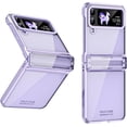 thumbnail image 1 of Compatible with Samsung Galaxy Z Flip 4 Case with Screen Protector,Hinge Protection Anti-Fingerprint Shockproof Electroplated Case Phone Cover Case for Samsung Galaxy Z Flip 4 5G Purple, 1 of 14