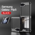 thumbnail image 1 of Compatible for Samsung Galaxy Z Flip 4 Case, Transparent Back with Plating Hard PC, Anti-Scratch Shockproof Protection, Silky Folding Bumper Cover Case for Galaxy Z Flip 4 5G, Black, 1 of 8