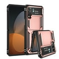 thumbnail image 1 of Compatible with Samsung Galaxy Z Flip 4 Case,with 360 Ring Holder Kickstand Card case,Armor Military Grade Protection Hybrid Silicone TPU PC Rugged Case,Magnetic with Car Mount Phone Cover,Rosegold, 1 of 9