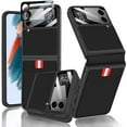 thumbnail image 1 of Compatible Samsung Galaxy Z Flip 4 Phone Case with Card Holder & Camera Lens Screen Protection,Shockproof Wallet Card Slot Cover Thin Leather Case for Samsung Galaxy Z Flip 4 5G Case Women Black, 1 of 13