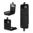 thumbnail image 1 of Compatible With Samsung Galaxy Z Flip 4 Phone Case Synthetic Leather Snapper Blocking Card Pockets Shockproof Anti-Fingerprint Lightweight Luxury Phone Cover,Black, 1 of 7