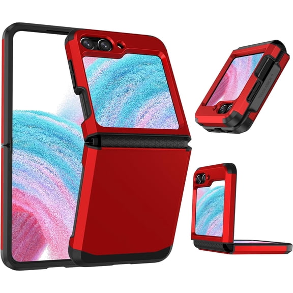 Compatible with Samsung Galaxy Z Flip 5 5G 2023 Phone Case Cell Accessories Heavy Duty Slim Rubber Protective Hard PC Anti-Slip Hybrid Cover for ZFlip5 Z5 Flip5 5Z Women Men Sliver