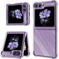 thumbnail image 1 of Compatible for Samsung Galaxy Z Flip 5 Case, Galaxy Z Flip 5 Clear Phone Case Cover with Four Corners Airbag Fall Prevention, Slim Thin Shockproof Protective Cases for Samsung Z Flip 5 (Purple), 1 of 6