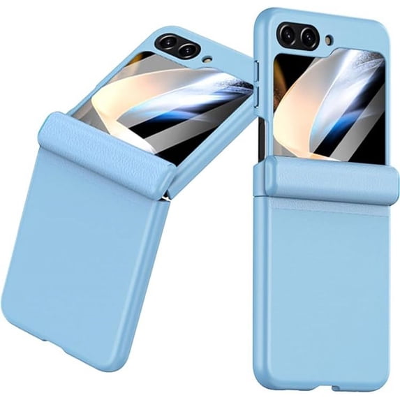 Compatible Samsung Galaxy Z Flip 5 Phone Case with Hinge Protection,Full Coverage Case with Front Screen Protector Case for Samsung Galaxy Z Flip 5 Case,Galaxy Flip 5 Case Screen Protector Blue