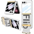 thumbnail image 1 of Compatible Samsung Galaxy Z Flip 5 Stand Case with Strap & Hinge Protection 2023,Protective PU Leather Cover with Camera Screen Protector Thin Phone Case for Samsung Galaxy Z Flip 5 Case Silver, 1 of 7