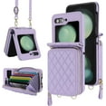 thumbnail image 1 of Compatible Samsung Galaxy Z Flip 5 Wallet Case Women,Cute Protective PU Leather Purse Cover Crossbody Lanyard for Galaxy Z Flip 5 5G Case for Samsung Z Flip 5 Phone Case with Card Holder Purple, 1 of 14