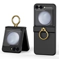 thumbnail image 1 of Compatible with Samsung Galaxy Z Flip 6 Case (Built-in Back Screen Protector) with Hinge Protection & Ring Kickstand, Slim and Thin Protective Case Cover for Samsung Galaxy Z Flip 6, Black, 1 of 6