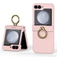 thumbnail image 1 of Compatible with Samsung Galaxy Z Flip 6 Case (Built-in Back Screen Protector) with Hinge Protection & Ring Kickstand, Slim and Thin Protective Case Cover for Samsung Galaxy Z Flip 6, Pink, 1 of 6