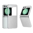 thumbnail image 1 of Compatible With Samsung Galaxy Z Flip 6 Case Carbon Fiber,Screen Protector Protective Case for Galaxy Z Flip 6 Diamond Patterned PU Leather Lightweight Shockproof Phone Cover,Silver, 1 of 6