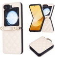 thumbnail image 1 of Compatible with Samsung Galaxy Z Flip 6 Crossbody Phone Case,With Shoulder Strap,For Women Girls,PU Leather Shockproof Anti-Scratch Lightgweight Rugged Thin Phone Case,Beige, 1 of 11