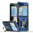 thumbnail image 1 of Compatible With Samsung Galaxy Z Flip 6 Phone Case Magnetic Design Metal Ring Kickstand Lens Camera Protection Military Drop-Tested Shockproof Rugged Heavy Duty Phone Cover,Blue, 1 of 6