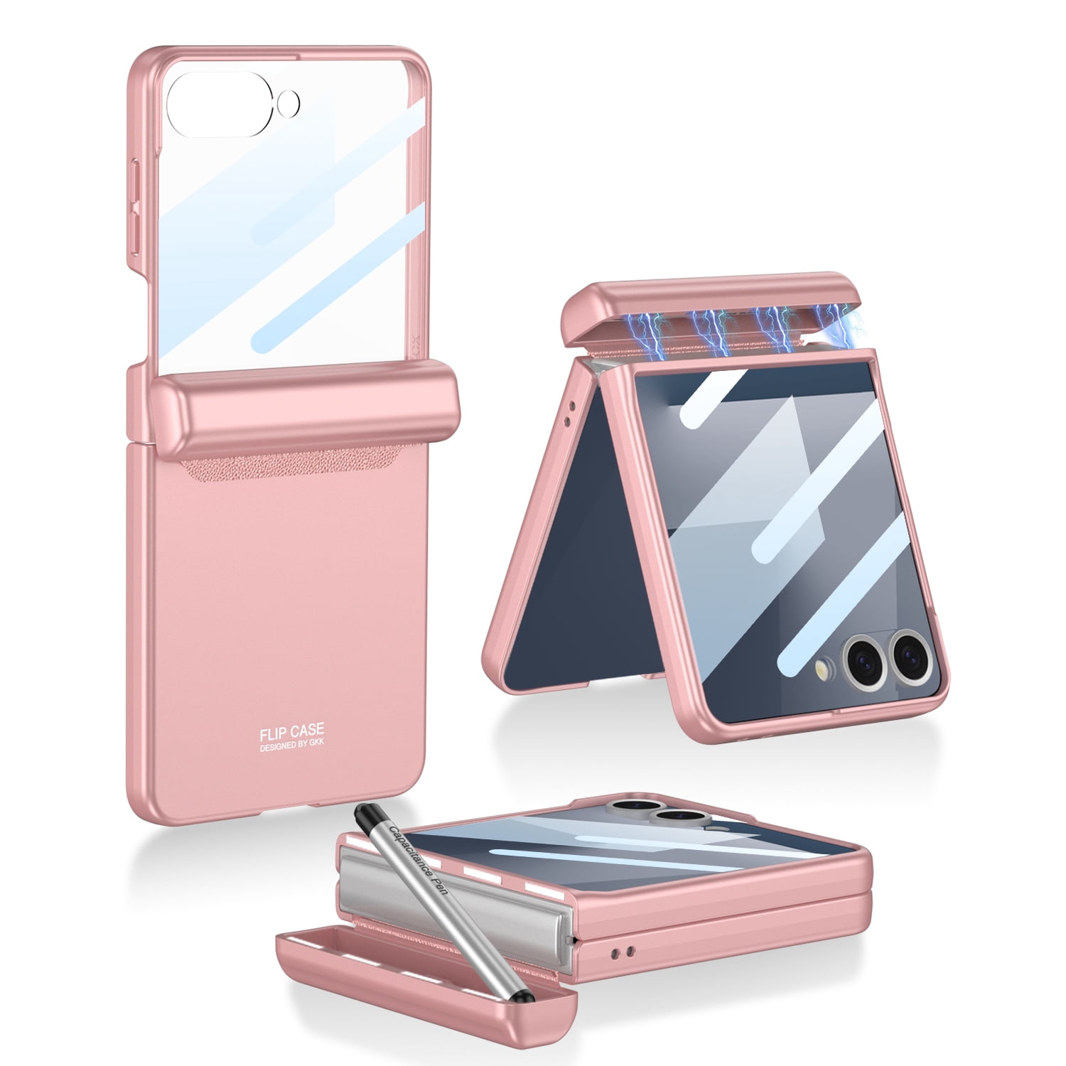 Compatible with Samsung Galaxy Z Flip 7 Phone Case,Built-in Small Screen  Protector,With Magnetic Hinge Protection,Stylus,Shockproof Non-Slip Ultra  ...
