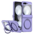 thumbnail image 1 of Compatible with Samsung Galaxy Z Flip 7 Phone Case,Support Wireless charging,With Rotatable Contractile Ring Kickstand,Built-in Screen Protector,Shockproof Rugged Phone Case,Purple, 1 of 7