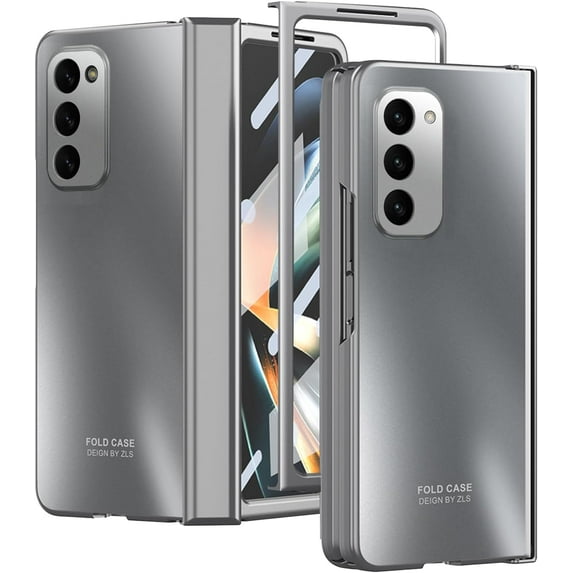 Compatible Samsung Galaxy Z Fold 2 Case with Hinge Protection,Luxury Electroplating Bumper Cover Screen Protector Case for Samsung Z Fold 2 Phone Case,Samsung Galaxy Z Fold 2 Phone Case Silver