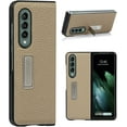 thumbnail image 1 of Compatible with Samsung Galaxy Z Fold 3 5G Case,Built-in Alloy Stand Feature Litchi Pattern Genuine Leather Basic Case for Samsung Galaxy Z Fold 3 5G,Light Gray, 1 of 12
