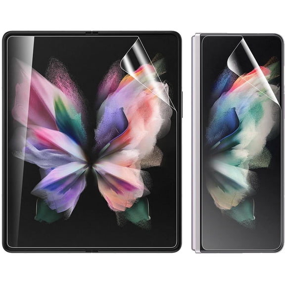 Compatible with Samsung Galaxy Z Fold 3, Soft Hydrogel TPU 1 Set 3PCS for Full Cover Screen, Inner Screen, Outter Screen Protector for Samsung Galaxy Z Fold3 5G 2021