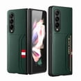 thumbnail image 1 of Compatible with Samsung Galaxy Z Fold 4 Case with Card Holder & Screen Protector,Storage Cover Credit Card Slot Wallet Case,Full Body PU Leather Lichee Pattern Shockproof Phone Case,Green, 1 of 9