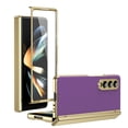 thumbnail image 1 of Compatible with Samsung Galaxy Z Fold 4 Case with Glass Front Film & Auto Rebound Hinge Protection, Frosted Electroplating Protective Cover Case Non-Fingerprint Cases for Z Fold 4 - Purple, 1 of 10
