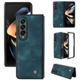 thumbnail image 1 of Compatible with Samsung Galaxy Z Fold 4 Case, Retro Anti-Drop Durable PU Leather Women Girls Men All Inclusive Reinforced Corners Case for Samsung Galaxy Z Fold 4 5G 2022, Blue, 1 of 1