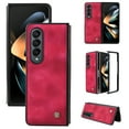 thumbnail image 1 of Compatible with Samsung Galaxy Z Fold 4 Case, Retro Anti-Drop Durable PU Leather Women Girls Men All Inclusive Reinforced Corners Case for Samsung Galaxy Z Fold 4 5G 2022, Red, 1 of 11