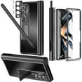 thumbnail image 1 of Compatible Samsung Galaxy Z Fold 4 Case with S Pen & 2 Hinge Protection,Luxury Aluminum Plating Protective Cover with Screen Protector Case for Samsung Z Fold 4 Phone Case with Pen Holder Black, 1 of 14