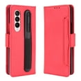 thumbnail image 1 of Compatible with Samsung Galaxy Z Fold 4 Case with S Pen Holder, PU Leather Flip Wallet Case with Card Holders RFID Blocking Shockproof Phone Cover for Galaxy Z Fold 4 5G (2022),Red, 1 of 7