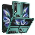 thumbnail image 1 of Compatible with Samsung Galaxy Z Fold 4 Case,with 360 Ring Holder Kickstand Card case,Armor Military Grade Protection Hybrid Silicone TPU PC Rugged Case,Magnetic with Car Mount Phone Cover,Darkgreen, 1 of 9