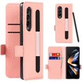 thumbnail image 1 of Compatible with Samsung Galaxy Z Fold 4 Wallet Case,Galaxy Z Fold 4 Case with S Pen Holder,Z Fold 4 5G Case with Card Slots Holder,Genuine Leather Flip Cover Case for Galaxy Z Fold4 (Rosegold), 1 of 14